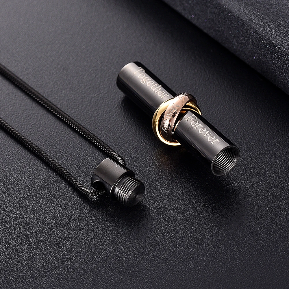 JJ9944 Forever Together Stainless Steel Cylinder Cremation Necklaces For Ashes - In Loving Memory Keepsake Urn Pendant For Human
JJ9944 Forever Together Stainless Steel Cylinder Cremation Necklaces For Ashes - In Loving Memory Keepsake Urn Pendant For Human