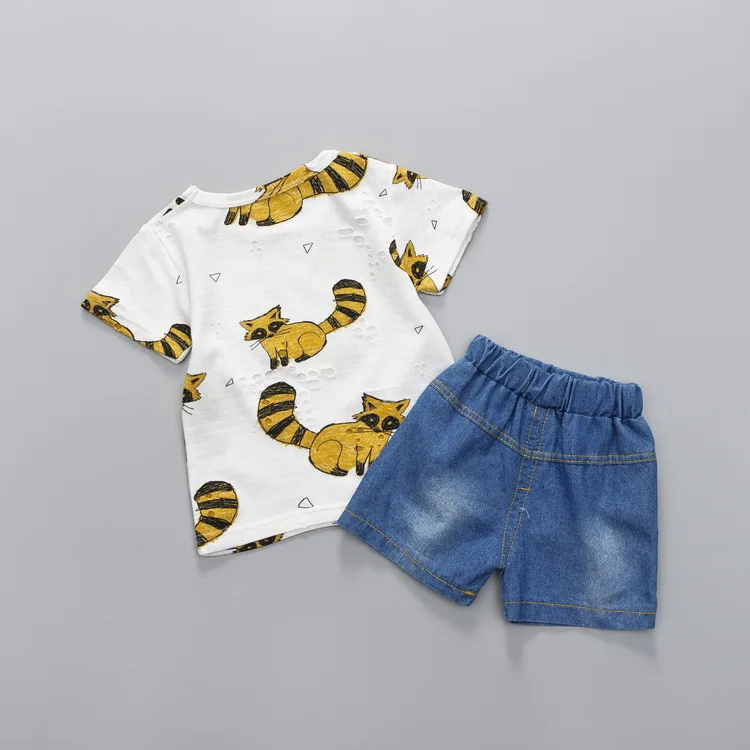 Fashion Children Girls Clothing Sets Summer 2018 Cotton Two Piece Set Cartoon cat Print T-shirt + Denim Jeans Stripe Tops
Fashion Children Girls Clothing Sets Summer 2018 Cotton Two Piece Set Cartoon cat Print T-shirt + Denim Jeans Stripe Tops