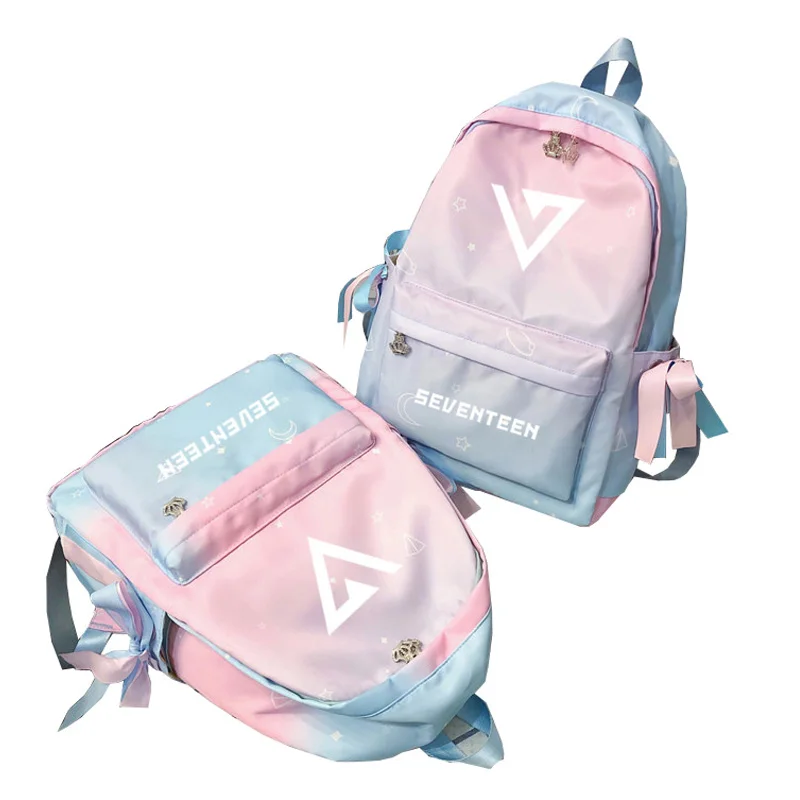 Korean Kpop Group SEVENTEEN Printing Backpack Women Pink Bagpack Waterproof Travel Backpack Nylon School Bags for Teenage Girls
Korean Kpop Group SEVENTEEN Printing Backpack Women Pink Bagpack Waterproof Travel Backpack Nylon School Bags for Teenage Girls