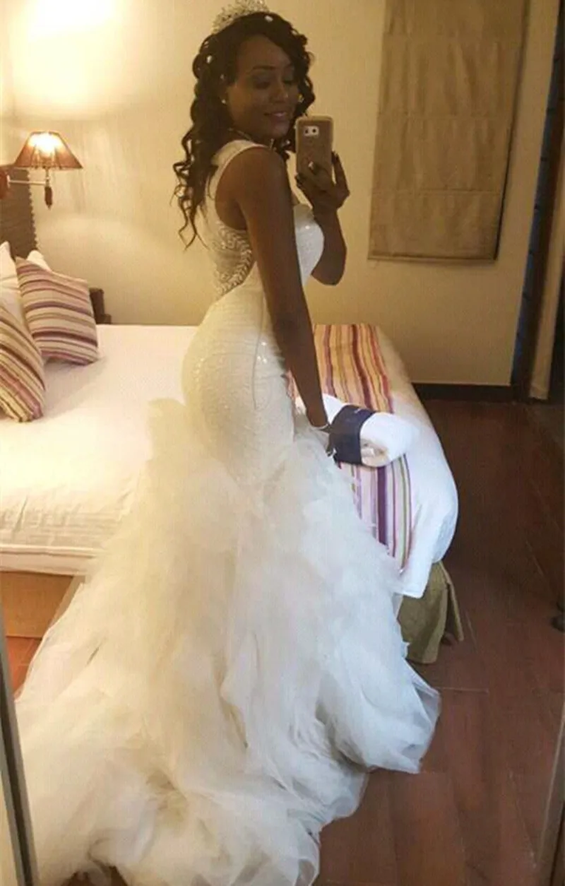 2019 New African Heavy Handwork Ruffles Mermaid Wedding Dress Plus Size Bridal Gown Wedding Gowns pakaian pengantin
2019 New African Heavy Handwork Ruffles Mermaid Wedding Dress Plus Size Bridal Gown Wedding Gowns pakaian pengantin