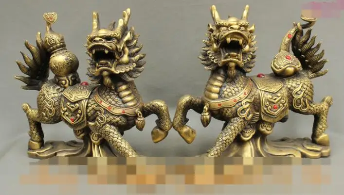 Free shipping S03030 12" FengShui Chinese Bronze Wealth Lucky Bat Fu Gourd RuYi Kylin Statue Pair
Free shipping S03030 12" FengShui Chinese Bronze Wealth Lucky Bat Fu Gourd RuYi Kylin Statue Pair