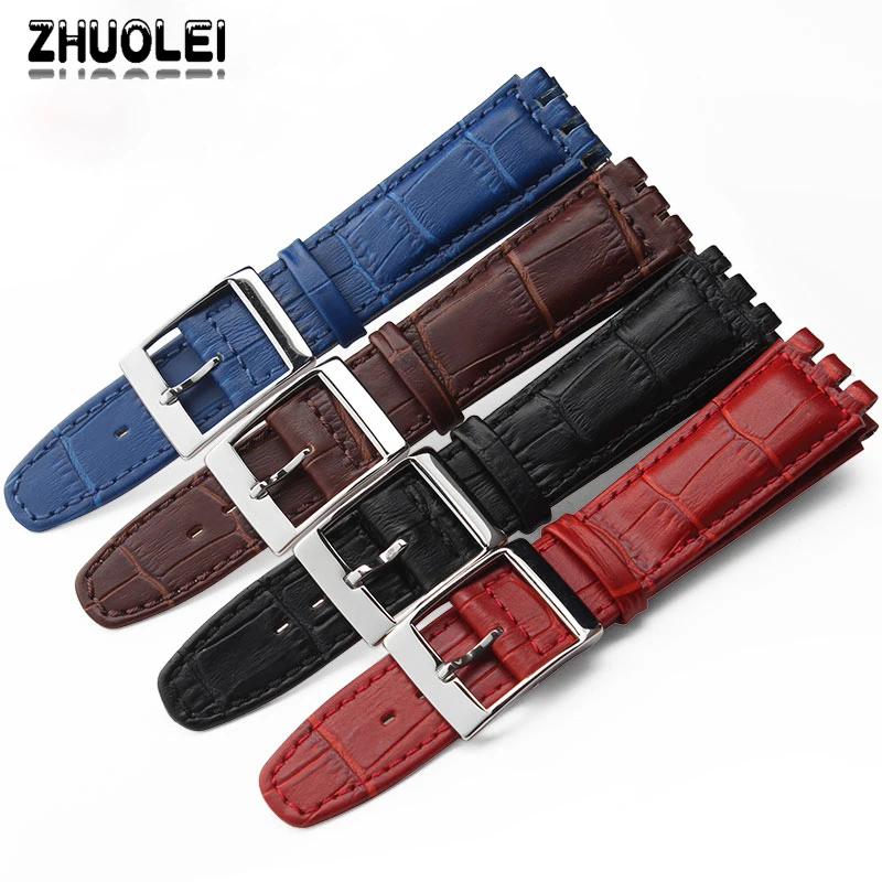 High Quality Luxury Black Brown 17mm 19mm Waterproof Genuine Leather Watch Strap Band For Swatch Alligator Pattern Leather Belt
High Quality Luxury Black Brown 17mm 19mm Waterproof Genuine Leather Watch Strap Band For Swatch Alligator Pattern Leather Belt