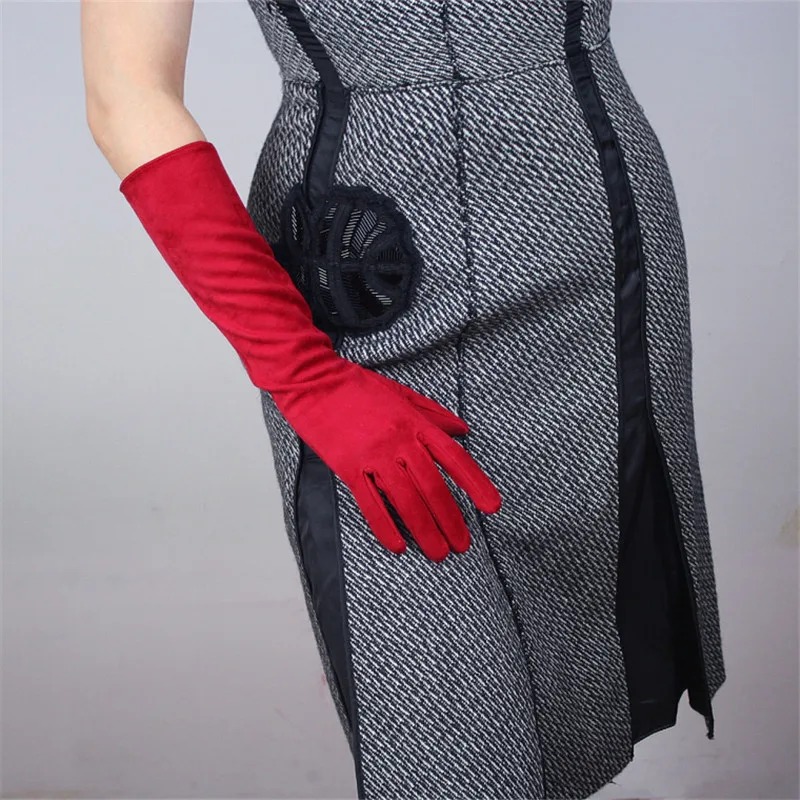 Suede Leather Gloves 40cm Female China Red Imitation Genuine Leather Unlined Women Medium And Long Section Suede Mittens TB22-9
Suede Leather Gloves 40cm Female China Red Imitation Genuine Leather Unlined Women Medium And Long Section Suede Mittens TB22-9