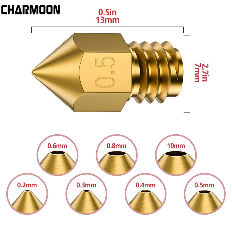 100Pcs MK7 MK8 Nozzle 0.4mm 0.3mm 0.2mm Copper 3D Printers Parts Extruder Threaded 1.75mm 3.0mm Filament Head Brass Nozzles Part
100Pcs MK7 MK8 Nozzle 0.4mm 0.3mm 0.2mm Copper 3D Printers Parts Extruder Threaded 1.75mm 3.0mm Filament Head Brass Nozzles Part