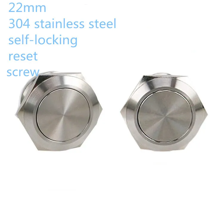 1 piece normally open 22mm 304 stainless steel metal button switch with screw feet
1 piece normally open 22mm 304 stainless steel metal button switch with screw feet