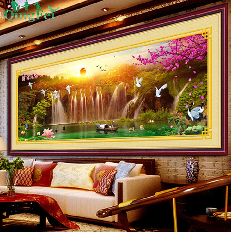 Needlework,DIY Cross stitch,Set For Embroidery kit, Sunset Waterfall Mountains Pattern Cross-Stitch,Scenic Sewing Kit
Needlework,DIY Cross stitch,Set For Embroidery kit, Sunset Waterfall Mountains Pattern Cross-Stitch,Scenic Sewing Kit