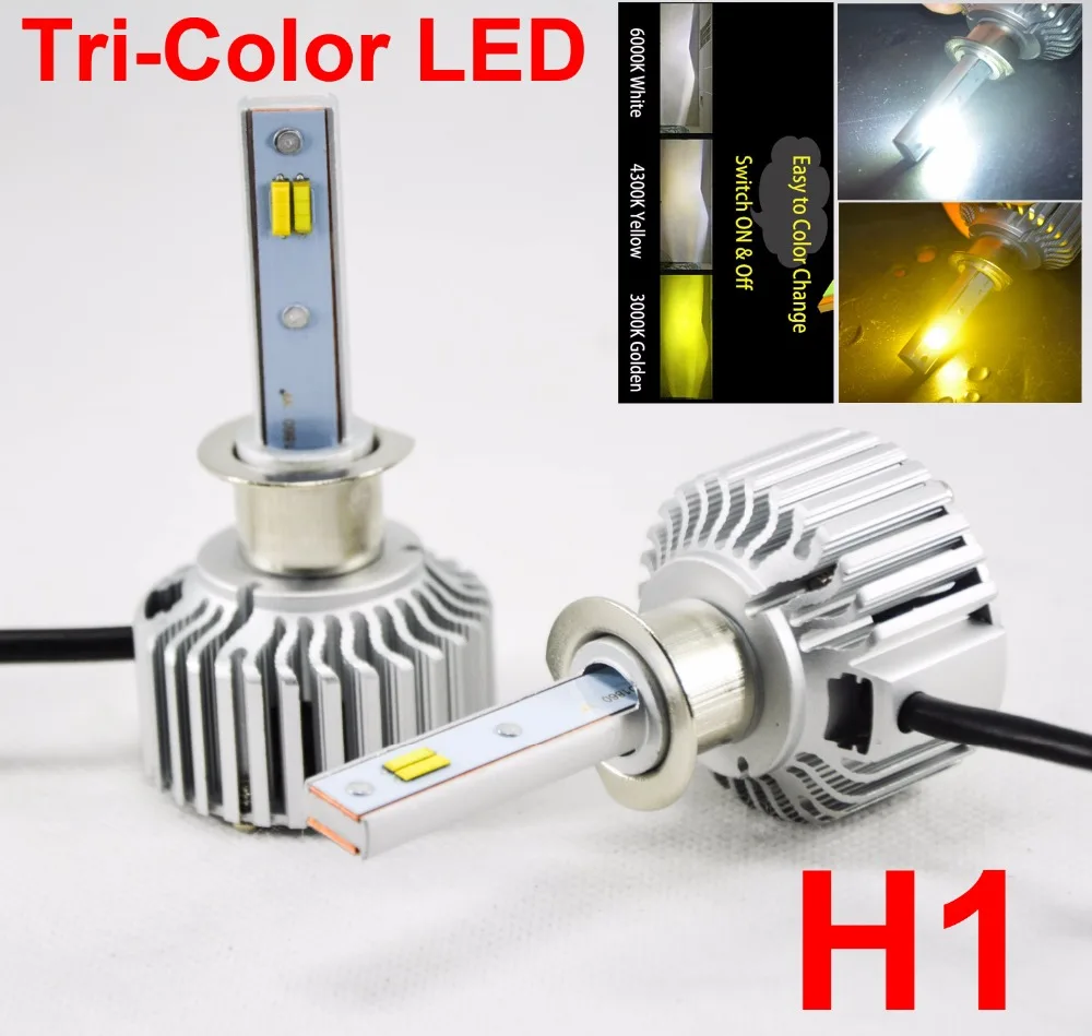 1 Set H1 Tri-Color LED Headlight 60W 8000LM 3-Color Retrofit 3000K 4300K 6000K Change Amber Yellow White CSP Chips Bulbs Lamps
1 Set H1 Tri-Color LED Headlight 60W 8000LM 3-Color Retrofit 3000K 4300K 6000K Change Amber Yellow White CSP Chips Bulbs Lamps