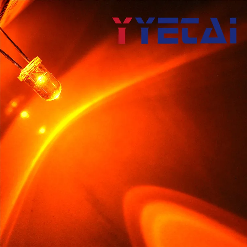 YongYeTai LED 5 мм круглая головка белые волосы желтые слегка оранжевые Бесплатная