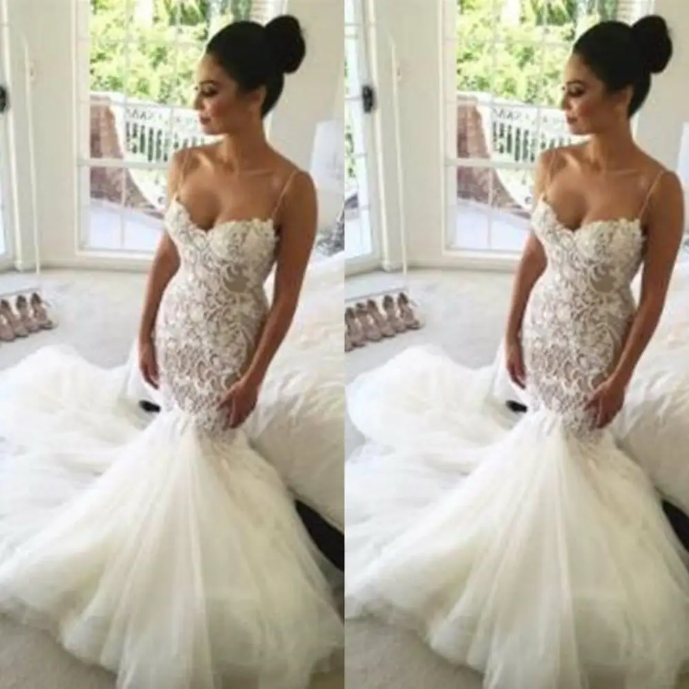 2019 New Mermaid Wedding Dresses Spaghetti Straps Bridal Gowns Vestido De Novia Custom Made Lace 2019 Luxury Wedding Dress
2019 New Mermaid Wedding Dresses Spaghetti Straps Bridal Gowns Vestido De Novia Custom Made Lace 2019 Luxury Wedding Dress