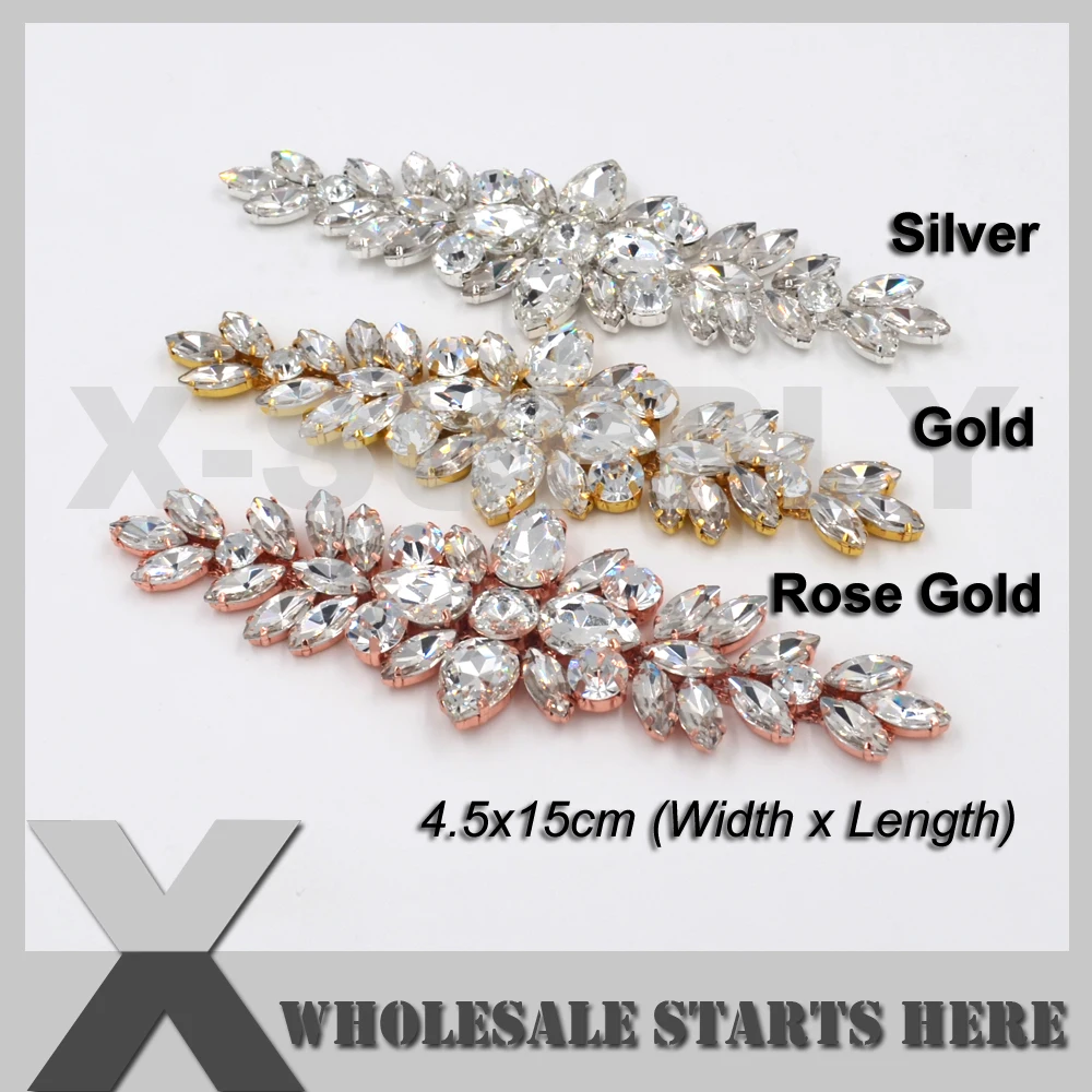 (3pcs/lot) Crystal Bridal Rhinestone Applique Embllishment for Bridal Wedding Costume Dress,Sash,Headbands,X12-0007
(3pcs/lot) Crystal Bridal Rhinestone Applique Embllishment for Bridal Wedding Costume Dress,Sash,Headbands,X12-0007