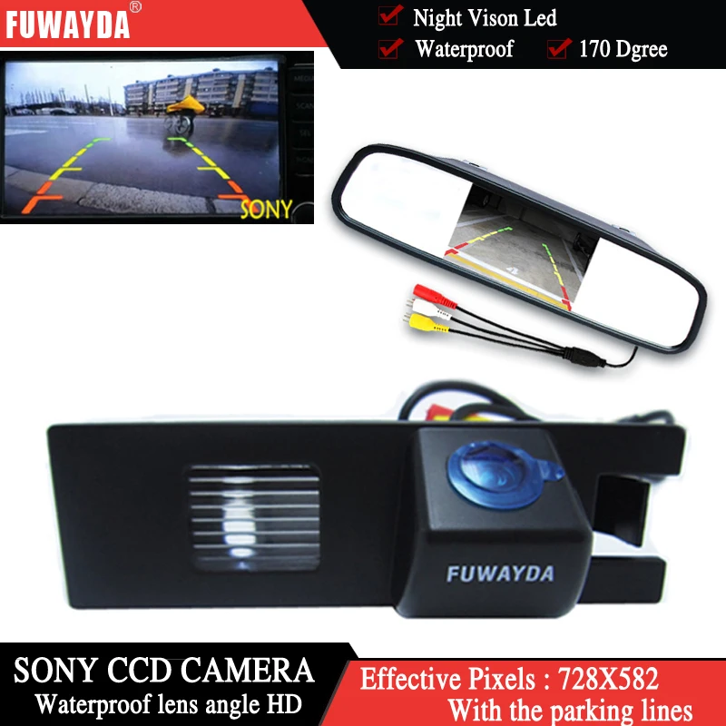 Автомобильное зеркало заднего вида FUWAYDA с монитором 4 3 дюйма камера SONY CCD HD Видео