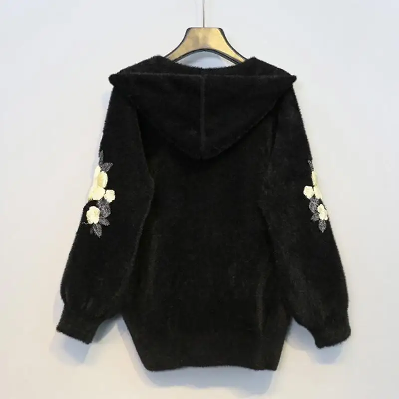 2019 New Women Autumn Winter Thicken Warm Faux Mink Cashmere Hooded Cardigan Female Embroidery Loose Casual knitted Sweater V453
2019 New Women Autumn Winter Thicken Warm Faux Mink Cashmere Hooded Cardigan Female Embroidery Loose Casual knitted Sweater V453