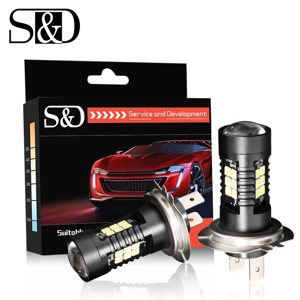 S&D 2pcs 1200Lm H7 LED Car Lights Auto LED Bulbs 21SMD 3030 White Daytime Running Lights DRL Fog Light 6000K 12V Driving Lamps
S&D 2pcs 1200Lm H7 LED Car Lights Auto LED Bulbs 21SMD 3030 White Daytime Running Lights DRL Fog Light 6000K 12V Driving Lamps