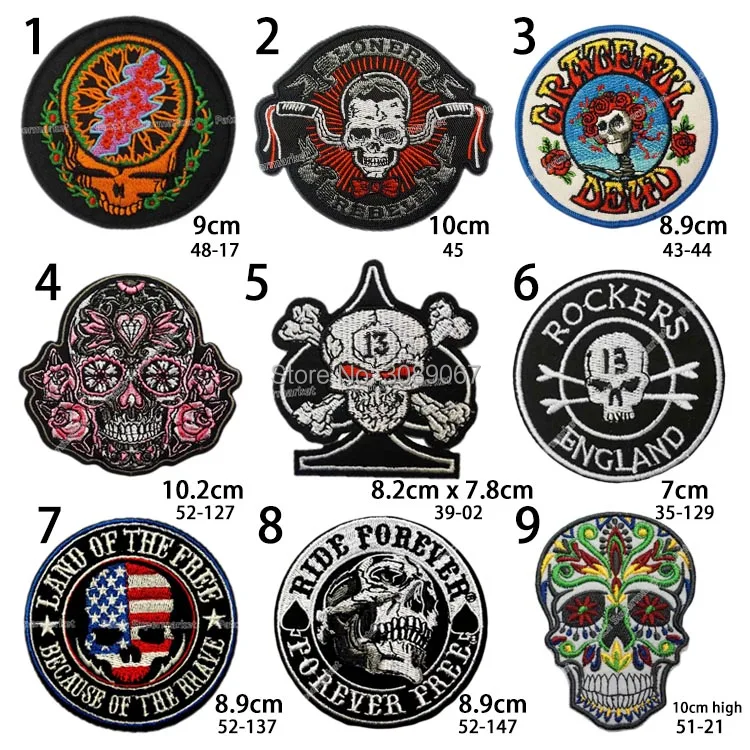 3 5 "GRATEFUL DEAD SKULL логотип вышитая музыкальная группа IRON на патч Rock Punk Heavy Metal в