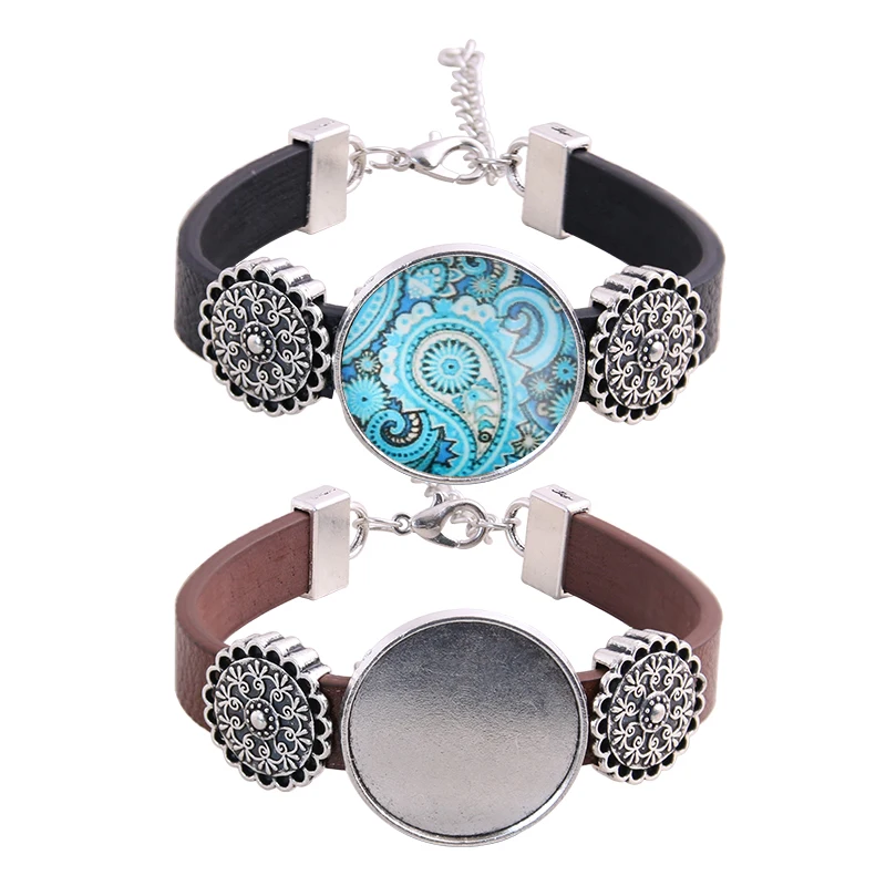 SWEET BELL 5pcs fit 25mm flower Round cabochon bracelet blanks diy PU leather bracelets base settings for jewelry making D6469
SWEET BELL 5pcs fit 25mm flower Round cabochon bracelet blanks diy PU leather bracelets base settings for jewelry making D6469