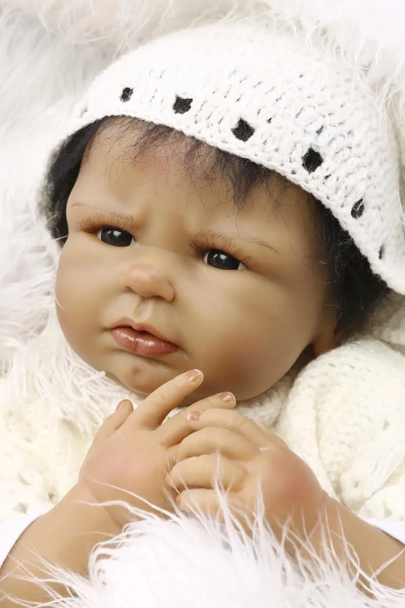 22" Realistic African baby black doll bebe reborn soft body silicone reborn baby dolls toys for girls gift NPK DOLL
22" Realistic African baby black doll bebe reborn soft body silicone reborn baby dolls toys for girls gift NPK DOLL