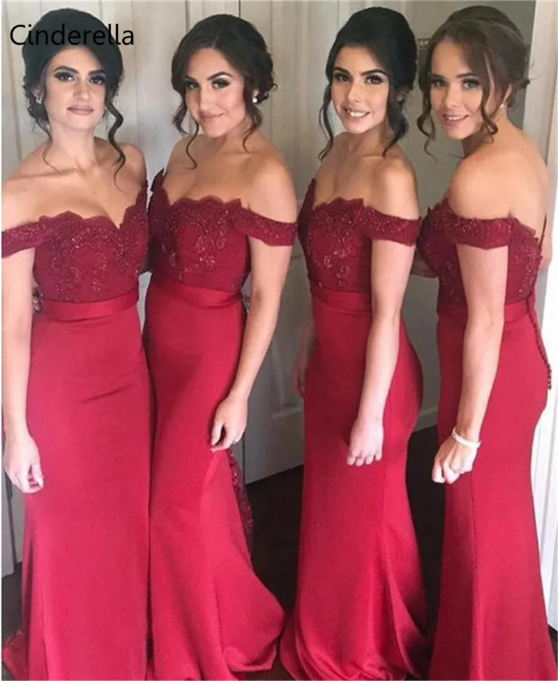 Cinderella Sweetheart Off The ShouldSatin Lace Applique Crystal Mermaid Satin Women Bridesmaid Dresses Lace Wedding Party Gowns
Cinderella Sweetheart Off The ShouldSatin Lace Applique Crystal Mermaid Satin Women Bridesmaid Dresses Lace Wedding Party Gowns