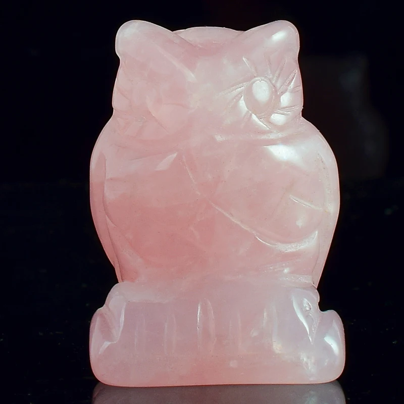 1.5 Inch owl Figurines handmade natural rose quartz crystal owl statue Craft Carved Natural Stone mineral Mini Animals Statue
1.5 Inch owl Figurines handmade natural rose quartz crystal owl statue Craft Carved Natural Stone mineral Mini Animals Statue