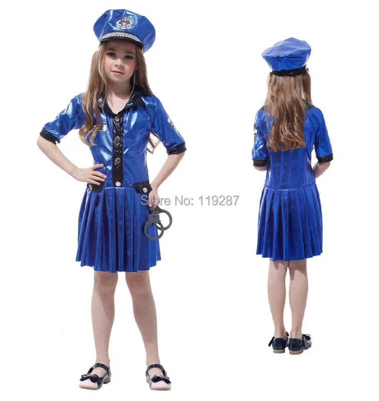 Детский полицейский костюм женщины полицейского для девочек Fantasia Infantil модные