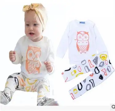 Одежда для маленьких девочек футболка с длинным рукавом и рисунком милой Совы +