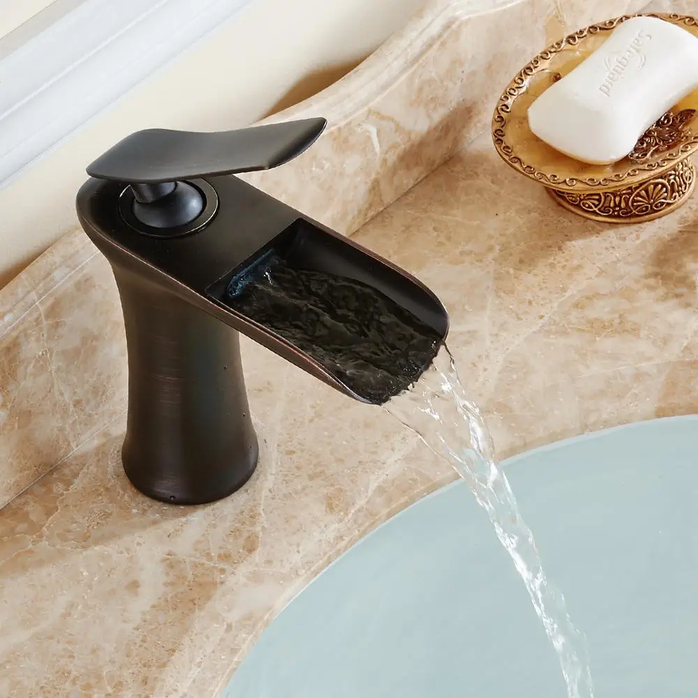 Free shipping All copper Black Bronze waterfall bathroom faucet single handle bathroom mixer for cold and hot waters
Free shipping All copper Black Bronze waterfall bathroom faucet single handle bathroom mixer for cold and hot waters