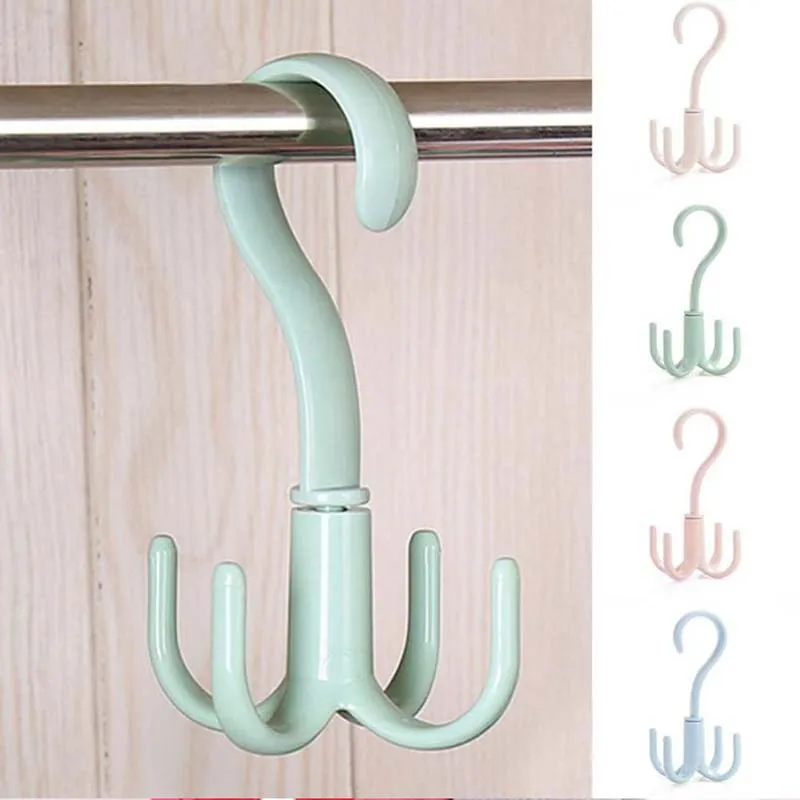 360 Degrees Rotated 4 Hooks Plastic Handbag Clothes Ties Bag Holder Hanging Rack Storage Organizer
360 Degrees Rotated 4 Hooks Plastic Handbag Clothes Ties Bag Holder Hanging Rack Storage Organizer