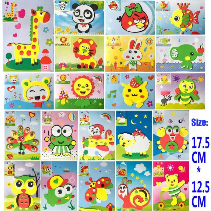 40 sets/lot DIY Cartoon Animals / plants 3D EVA Foam Sticker Puzzle Series DIY parent child handmade materials
40 sets/lot DIY Cartoon Animals / plants 3D EVA Foam Sticker Puzzle Series DIY parent child handmade materials