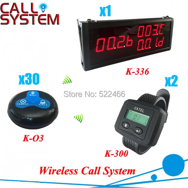 Restaurant Pager System for custeomr to call waiters, 1 display + 2 watch + 30 buttons, shipping free
Restaurant Pager System for custeomr to call waiters, 1 display + 2 watch + 30 buttons, shipping free