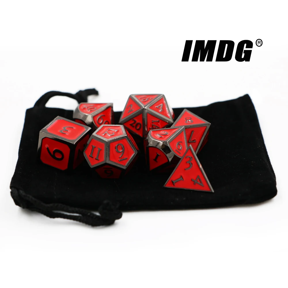 IMDG 7pcs/set Creative RPG Game Dice Polyhedron Metal Dice DND New Enamel Nickel Red Digital Game Dice
IMDG 7pcs/set Creative RPG Game Dice Polyhedron Metal Dice DND New Enamel Nickel Red Digital Game Dice