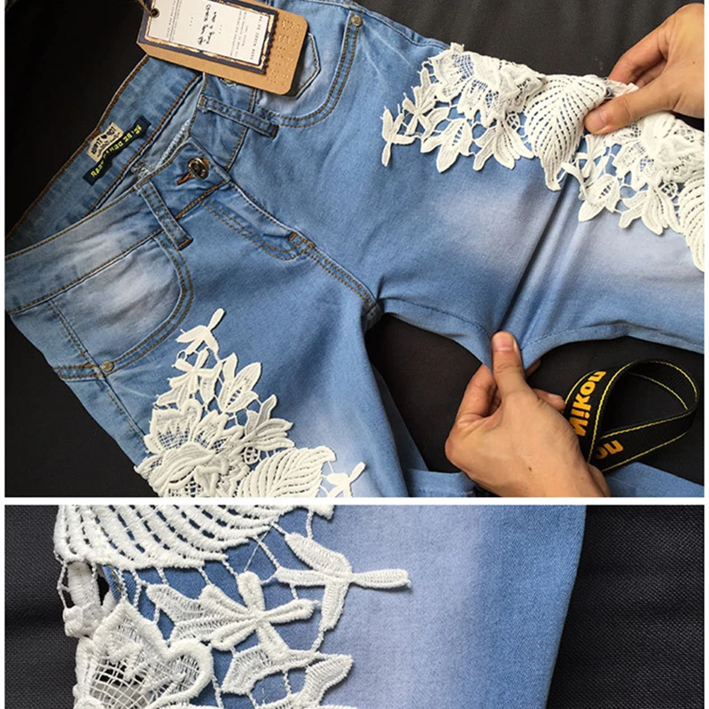New Fashion Pencil Pants Embroidery jeans woman Lace Hollow ripped jeans for women jeans Skinny jean pants
New Fashion Pencil Pants Embroidery jeans woman Lace Hollow ripped jeans for women jeans Skinny jean pants