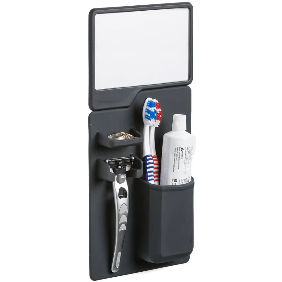 Silicone fogless mirror and toiletry organiser toothbrush holder set (Random color)
Silicone fogless mirror and toiletry organiser toothbrush holder set (Random color)