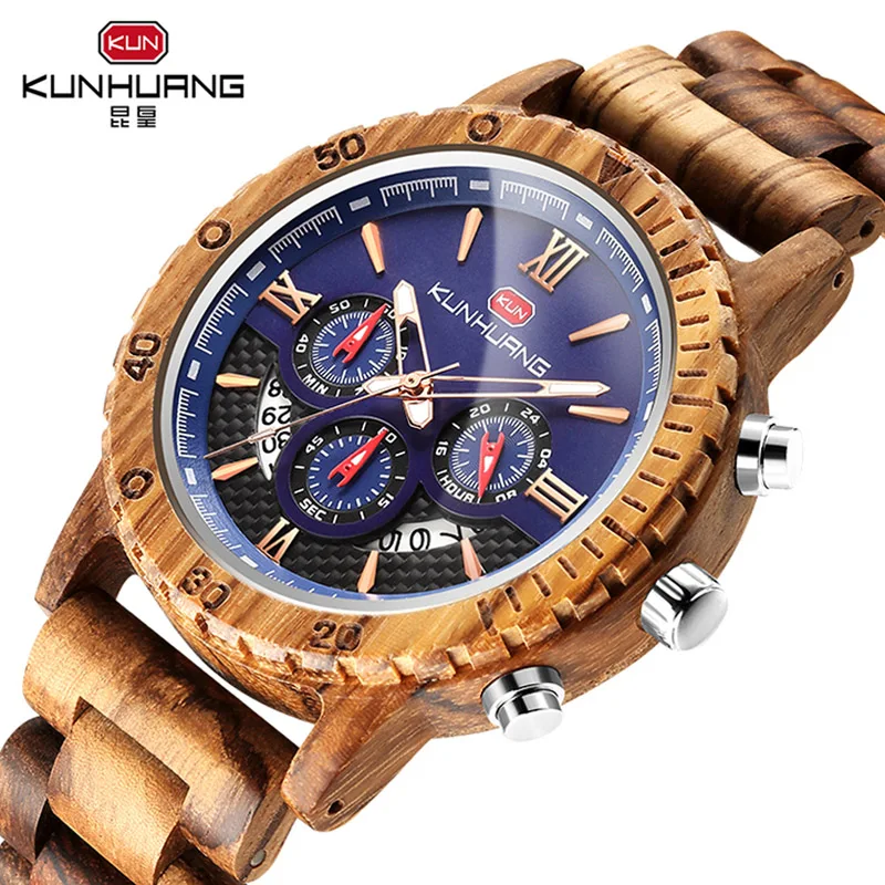 KUNHURNG NEW Wooden Watch Men Chronograph Date Fashion Casual Wood Luxury Quartz Men's Watch With Gift montre homme 2019
KUNHURNG NEW Wooden Watch Men Chronograph Date Fashion Casual Wood Luxury Quartz Men's Watch With Gift montre homme 2019