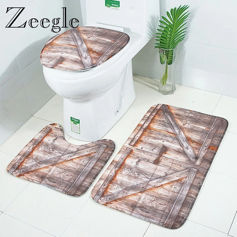 Zeegle Toilet Mat 3pcs Set Shower Mats Non Slip Foor Mat Wooden Door Printed Bathroom Carpet Washable Rug Microfiber Rugs
Zeegle Toilet Mat 3pcs Set Shower Mats Non Slip Foor Mat Wooden Door Printed Bathroom Carpet Washable Rug Microfiber Rugs