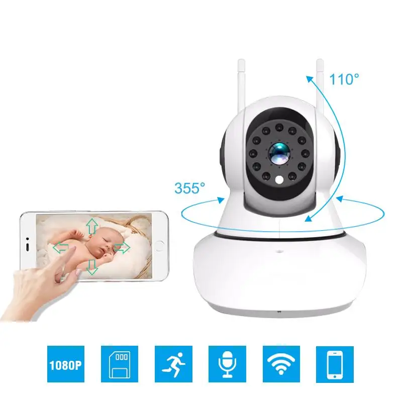 Беспроводная ip камера для домашней безопасности 1080 P Wi Fi запись наблюдения