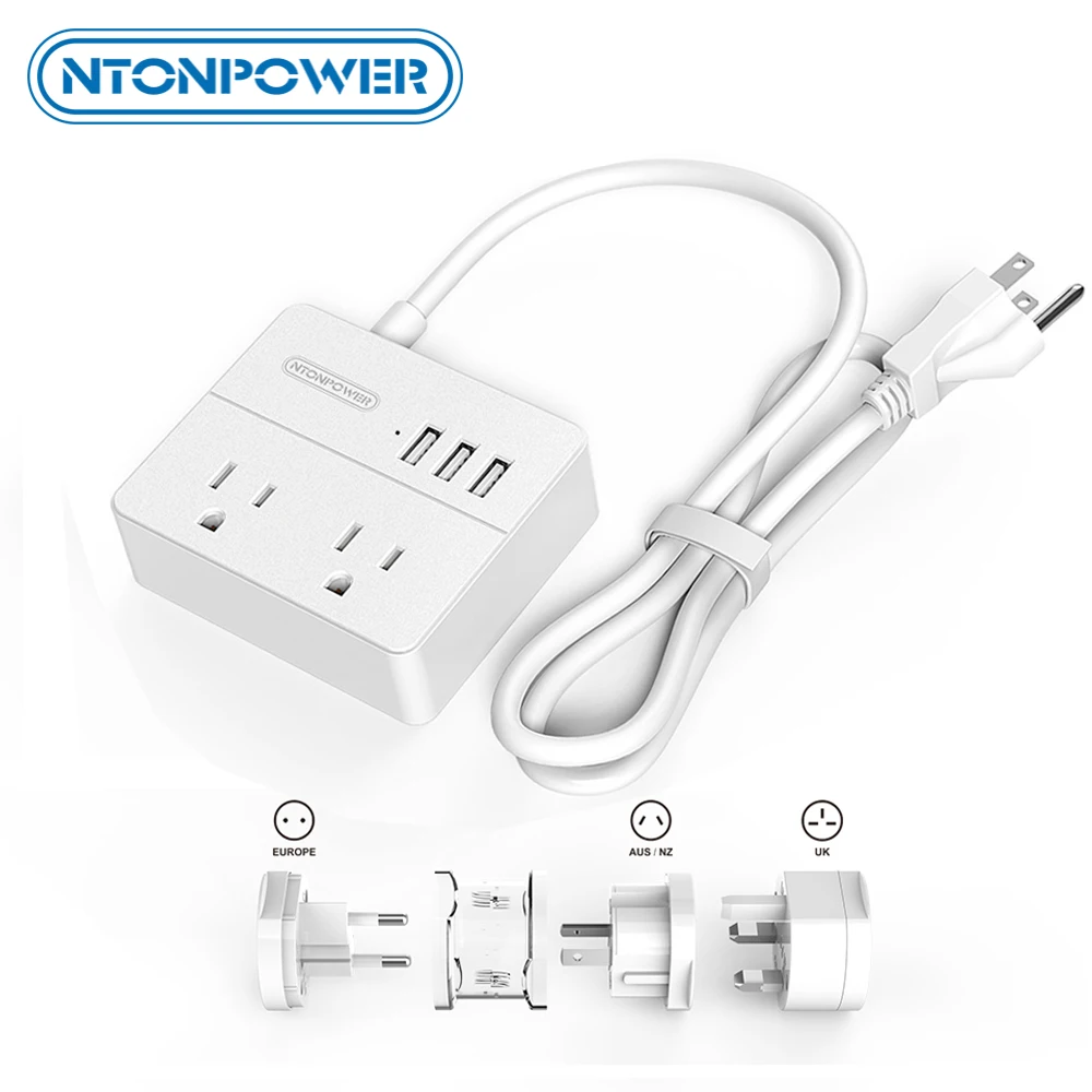 NTONPOWER OSP USB Electrical Outlet Power Strip US Plug 2AC 3 Ports USB Charger Portable with Worldwide Travel Universal Adapter
NTONPOWER OSP USB Electrical Outlet Power Strip US Plug 2AC 3 Ports USB Charger Portable with Worldwide Travel Universal Adapter