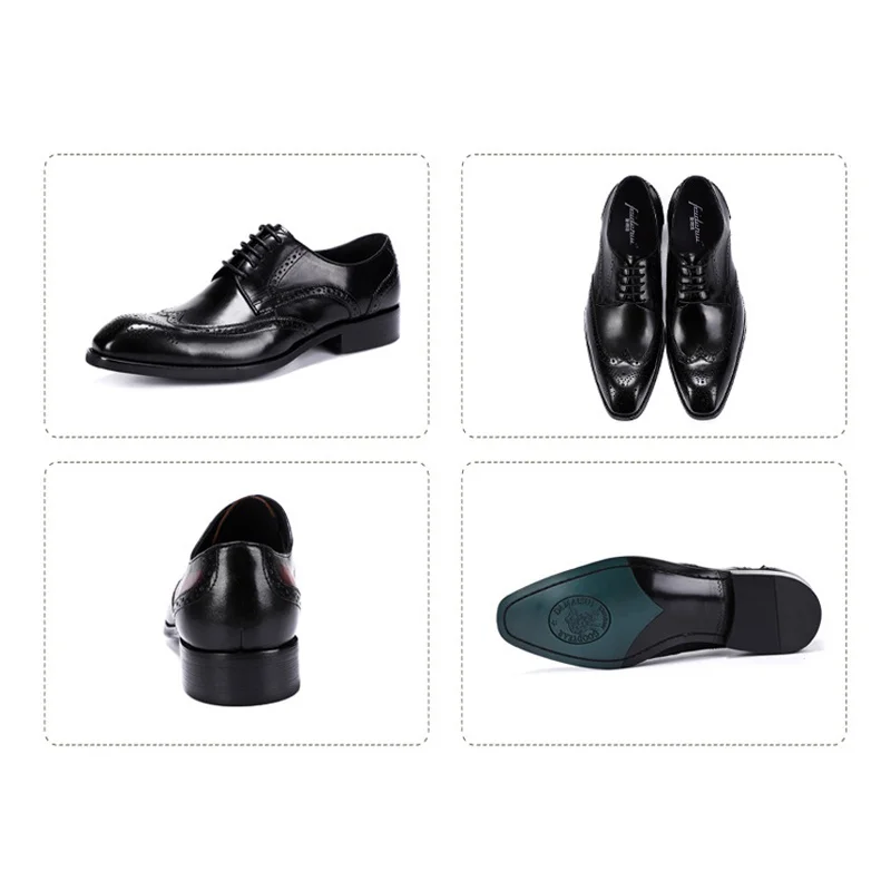 Luxury Man Formal Dress Carved Brogue Shoes Genuine Leather Handmade Wedding Party Flats Men's Wingtip Office Footwear SS386
Luxury Man Formal Dress Carved Brogue Shoes Genuine Leather Handmade Wedding Party Flats Men's Wingtip Office Footwear SS386