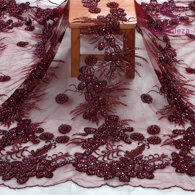 Wine heavy beaded beaded magic sequins wedding/evening dress lace fabric45cm- 120cm width 1 yard
Wine heavy beaded beaded magic sequins wedding/evening dress lace fabric45cm- 120cm width 1 yard
