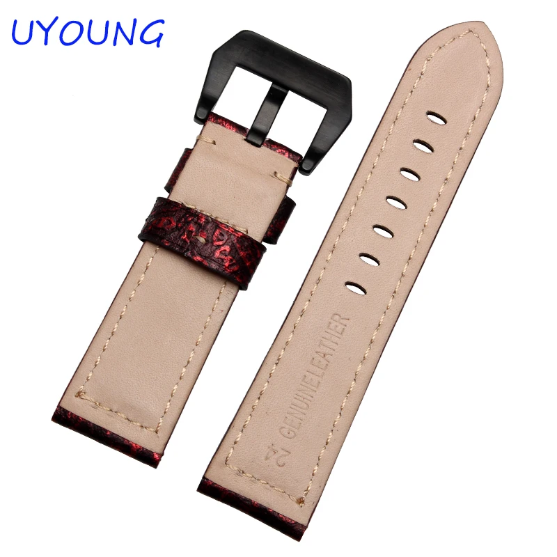 Quality Retro Genuine Leather Watch band 22mm 24mm 26mm For Men's Decorative Pattern Watch Accessories For Mens watch strap