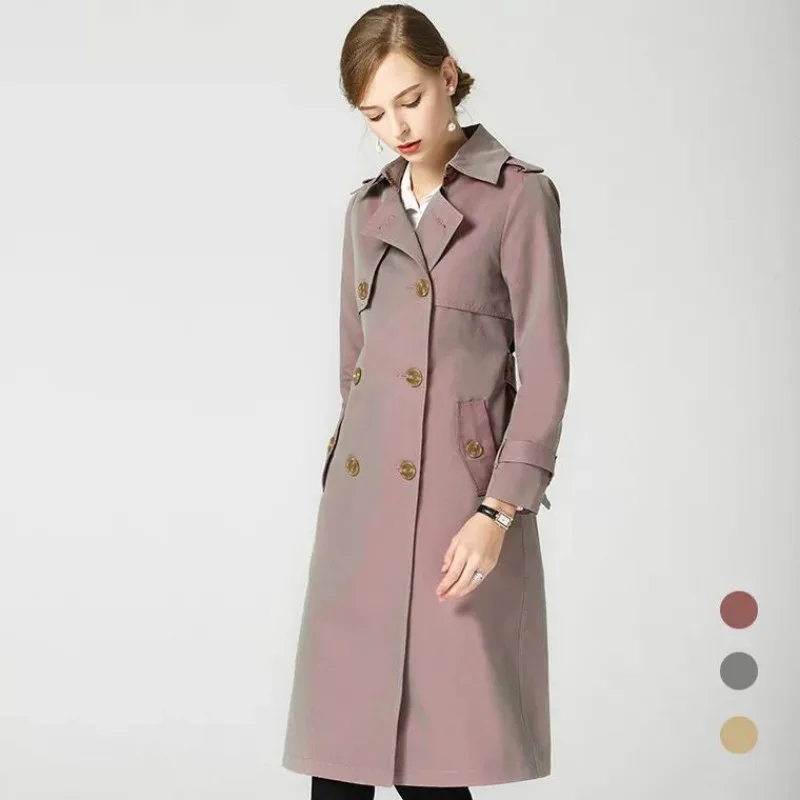 New Women's Trench Long Cotton British Classical Double Breasted Belt High Quality 2018 Autumn Female Pockets Office Lady Coats
New Women's Trench Long Cotton British Classical Double Breasted Belt High Quality 2018 Autumn Female Pockets Office Lady Coats