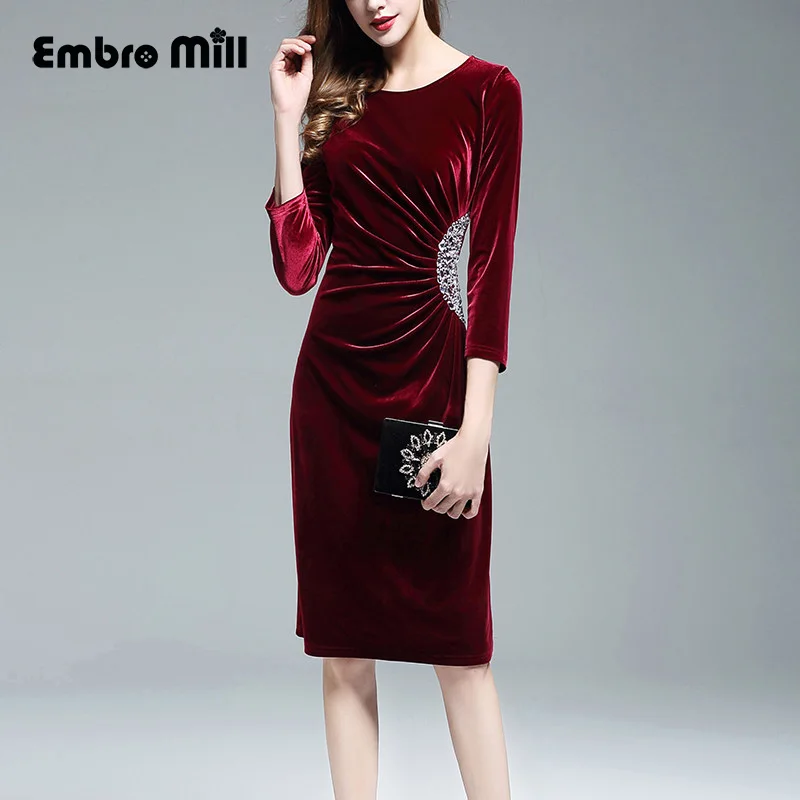 Chinese traditional clothing women velvet dress spring vintage Waist Beading lady party dress M-4XL
Chinese traditional clothing women velvet dress spring vintage Waist Beading lady party dress M-4XL