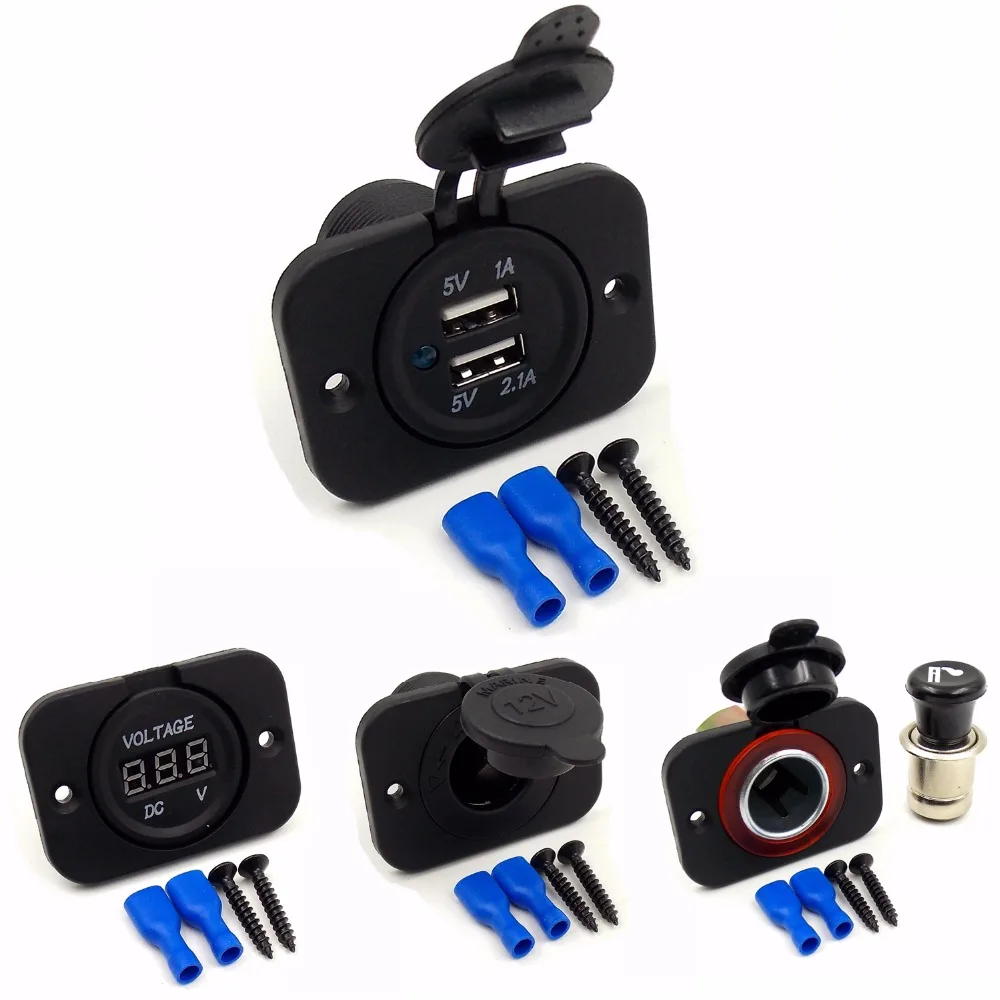 DIY Module 1 Hole Panel Power Adapter 5V 2.1A USB Charger ,Cigarette Lighter Sockets,Voltmeter for Car Truck Motorcycle Boat ATV
DIY Module 1 Hole Panel Power Adapter 5V 2.1A USB Charger ,Cigarette Lighter Sockets,Voltmeter for Car Truck Motorcycle Boat ATV