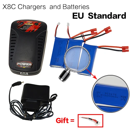Free shipping Syma X8C X8W X8G Spare part RC Quadcopter 3x 7.4V 2000mAh Batteries + EU/US Plug balance Charger drone accessories
Free shipping Syma X8C X8W X8G Spare part RC Quadcopter 3x 7.4V 2000mAh Batteries + EU/US Plug balance Charger drone accessories