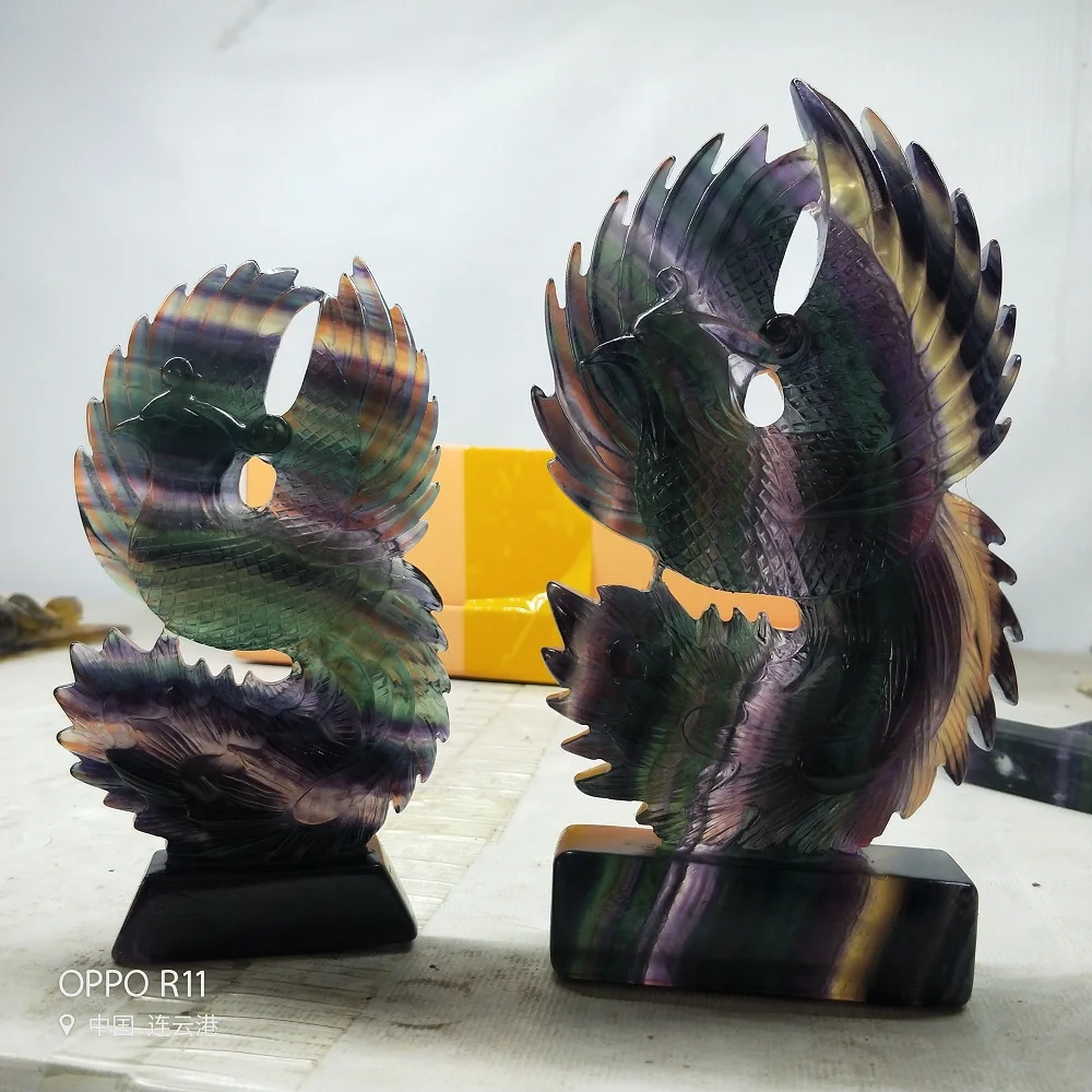 Quality Goods Natural Rainbow Fluorite Phoenix Crystal Figurine Carved Quartz Statue Healing Reiki Meditation Home Decoration
Quality Goods Natural Rainbow Fluorite Phoenix Crystal Figurine Carved Quartz Statue Healing Reiki Meditation Home Decoration