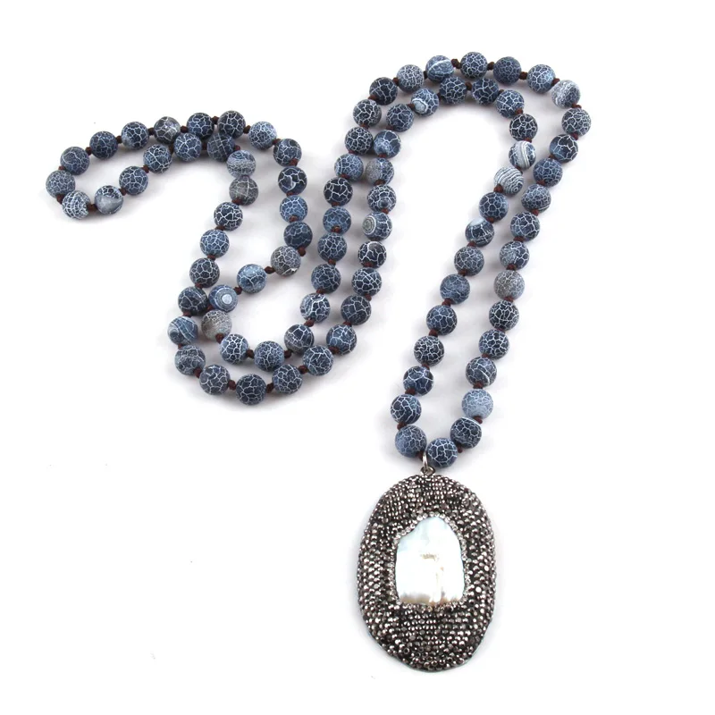 MOODPC Fashion 8mm Natural Stone Long Knotted Handmade Crystal Paved Pearl Star Pendant Necklaces Women Ethnic Necklace
MOODPC Fashion 8mm Natural Stone Long Knotted Handmade Crystal Paved Pearl Star Pendant Necklaces Women Ethnic Necklace