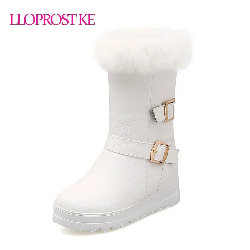 LLOPROST KE Women Boots Sweet Lady Shoes Warm Snow Boots Mid Calf Height Increasing Boots Real Rabbit Hair Decoration GL066
LLOPROST KE Women Boots Sweet Lady Shoes Warm Snow Boots Mid Calf Height Increasing Boots Real Rabbit Hair Decoration GL066