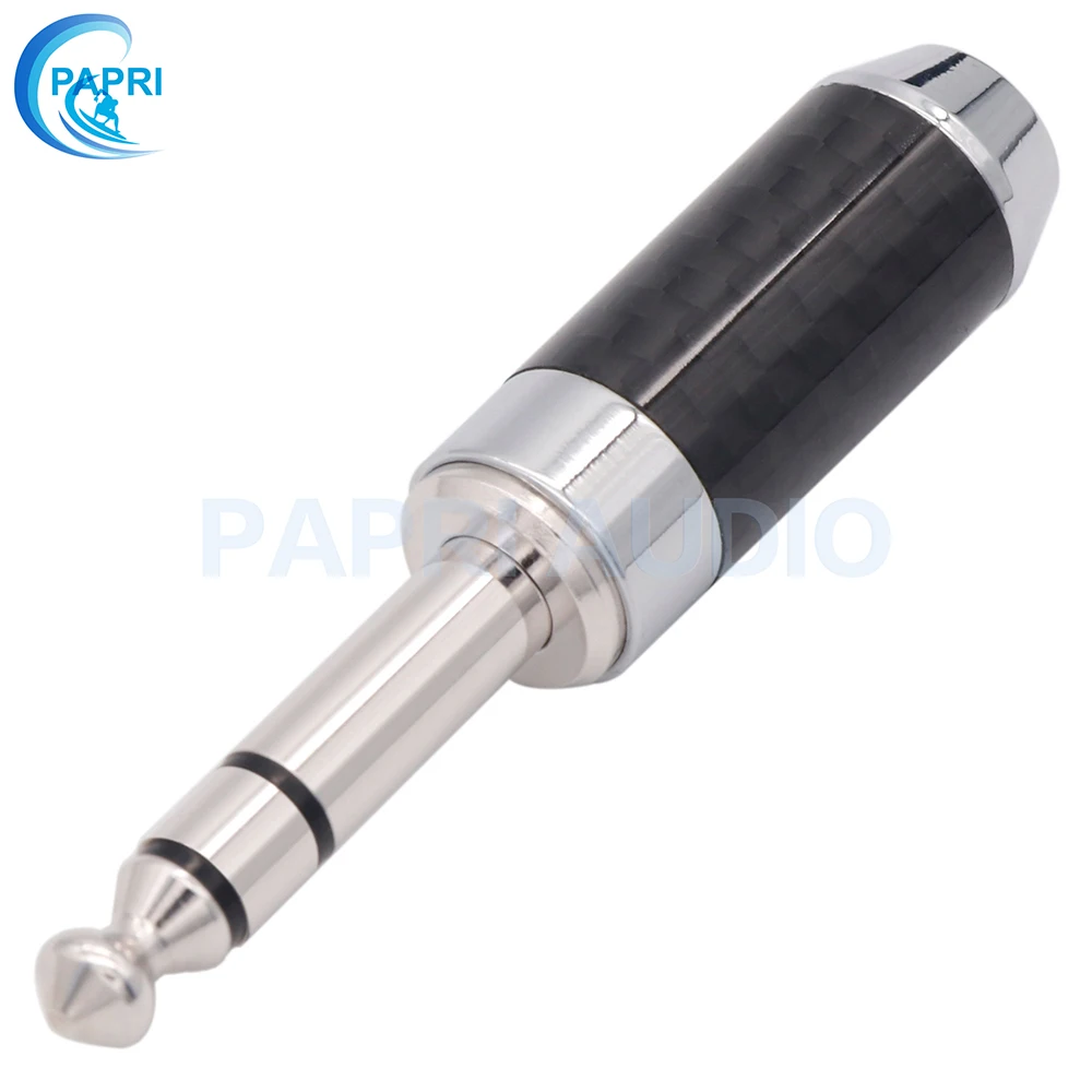 PAPRI 3 Poles 6.35MM Stere carbon fiber Pure Brass Rhodium Plated Microphone Console Audio Plug Male Jack Audio Plug Connector
PAPRI 3 Poles 6.35MM Stere carbon fiber Pure Brass Rhodium Plated Microphone Console Audio Plug Male Jack Audio Plug Connector