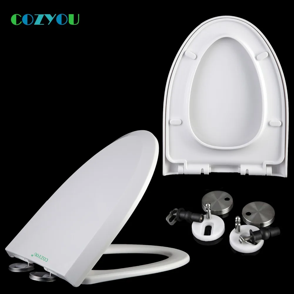 COZYOU сиденье для унитаза PP V Форма мягкое закрытие две кнопки БЫСТРОРАЗЪЕМНАЯ