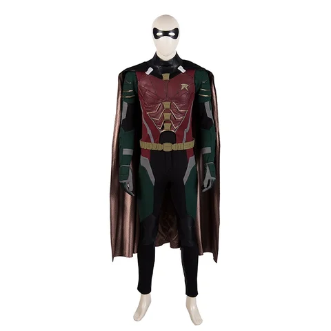 Титаны Диком Грейсоном Робин, косплей Хэллоуин, костюм на все тело, Nightwing костюм супергероя; Маскарадный костюм для взрослых Для мужчин с маской