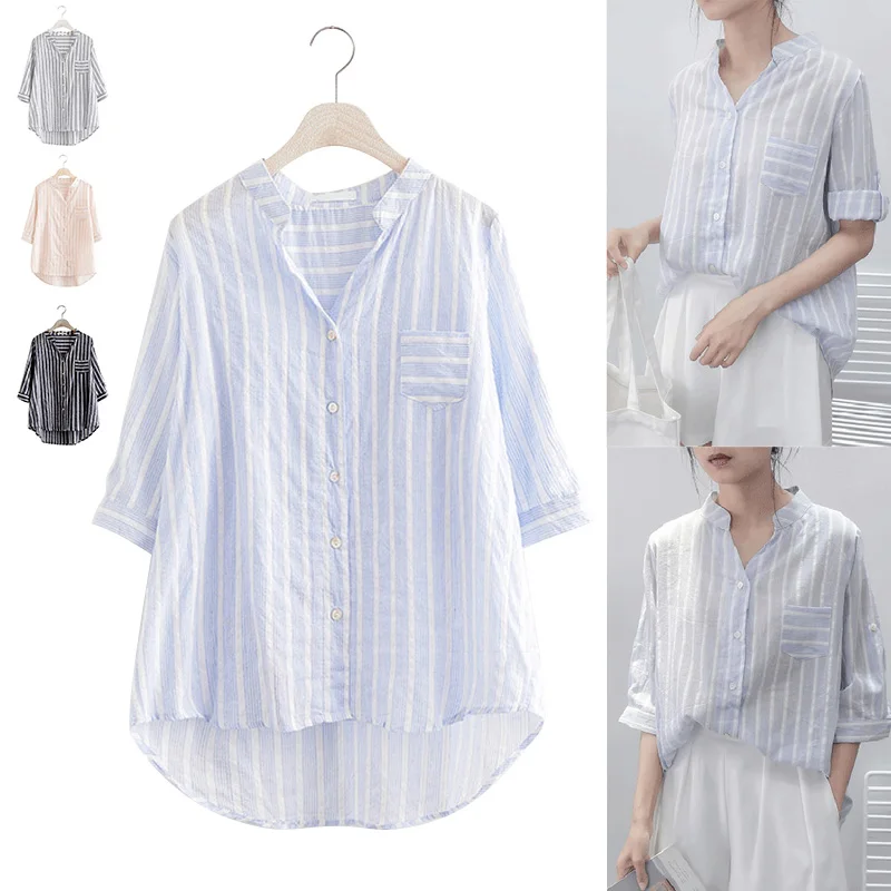 Newly Women Lady Shirt Blouse Top Seven Quarter Sleeve V Neck Stripe Fashion Clothing m99
Newly Women Lady Shirt Blouse Top Seven Quarter Sleeve V Neck Stripe Fashion Clothing m99