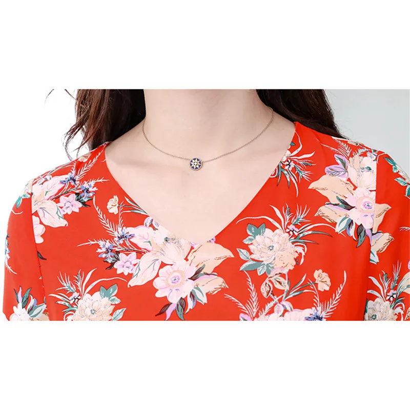 Summer Dress Women White Red Print M-3XL Plus Size Chiffon Dresses 2019 New Korean Office V Neck Elegant Slim Maxi Dress LR223
Summer Dress Women White Red Print M-3XL Plus Size Chiffon Dresses 2019 New Korean Office V Neck Elegant Slim Maxi Dress LR223